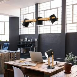 Eglo Hornwood Three Lamp Linear Pendant In Pinewood & Black Adjustable Shades 9 Eglo Hornwood Three Lamp Linear Pendant In Pinewood & Black Adjustable Shades -Eglo eglo hornwood three lamp linear pendant in pinewood black adjustable shades p23512 89441 image