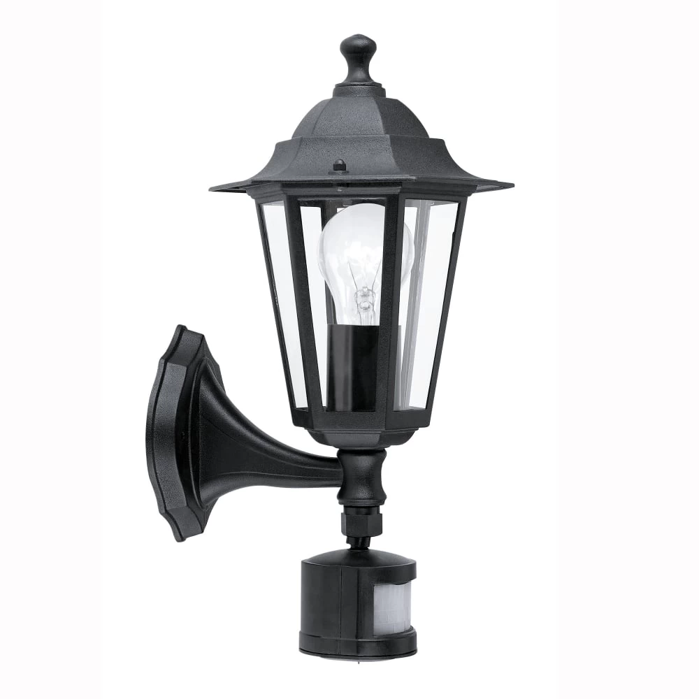 Eglo Laterna 4 Black PIR IP33 Exterior Cast Aluminium Up Wall Light 4 Eglo Laterna 4 Black PIR IP33 Exterior Cast Aluminium Up Wall Light - Image 2