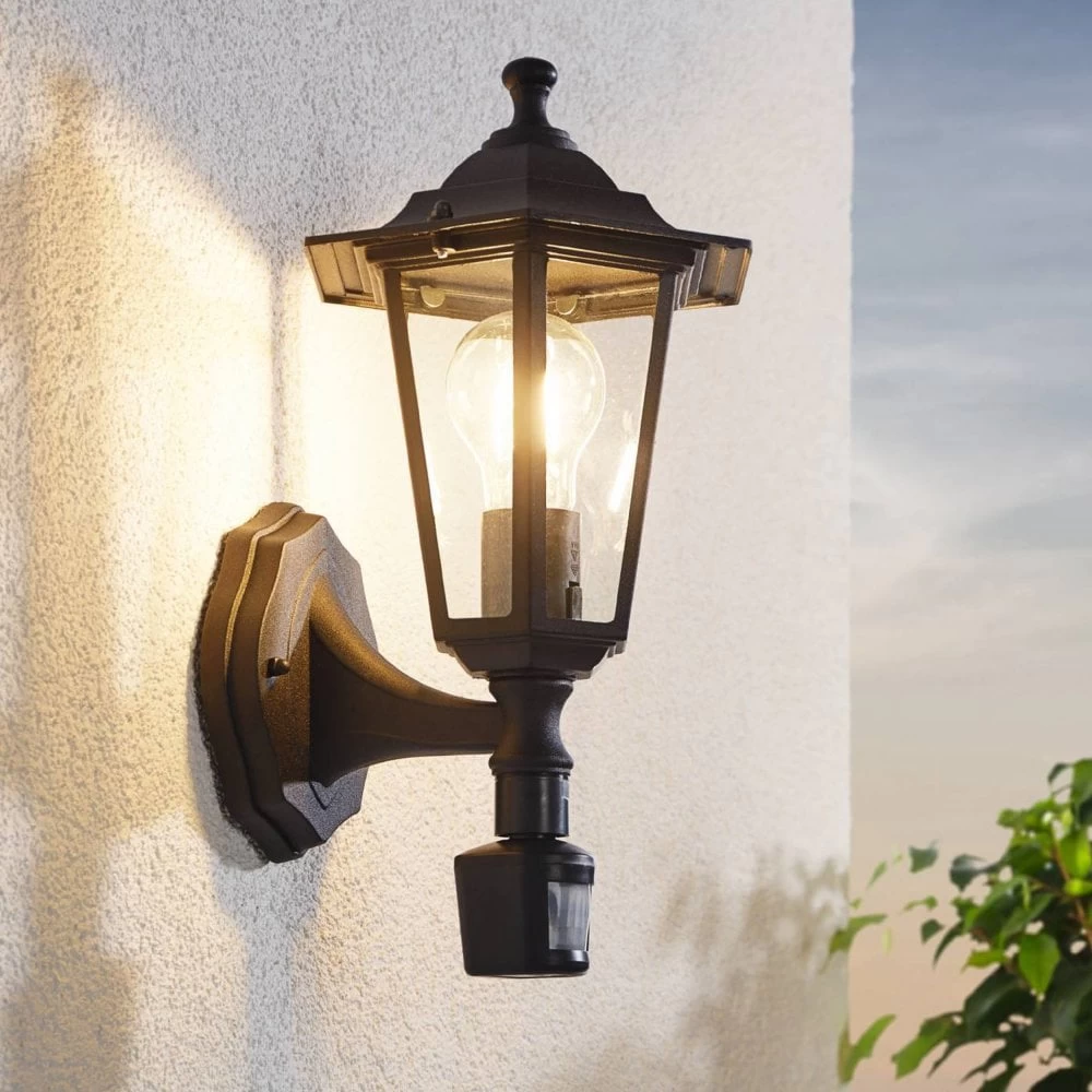 Eglo Laterna 4 Black PIR IP33 Exterior Cast Aluminium Up Wall Light 3 Eglo Laterna 4 Black PIR IP33 Exterior Cast Aluminium Up Wall Light