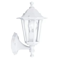 Eglo Laterna 5 White IP44 Exterior Cast Aluminium Up Wall Light