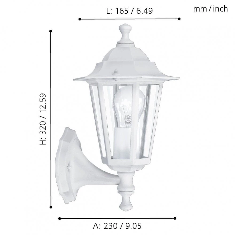 Eglo Laterna 5 White IP44 Exterior Cast Aluminium Up Wall Light 4 Eglo Laterna 5 White IP44 Exterior Cast Aluminium Up Wall Light - Image 2
