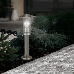 Eglo Lisio Outdoor IP44 Stainless Steel Pedestal Light