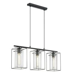 Eglo Loncino Triple Pendant Light In Black Steel And Smoked Glass 6 Eglo Loncino Triple Pendant Light In Black Steel And Smoked Glass -Eglo eglo loncino triple pendant light in black steel and smoked glass p2435 4064 image