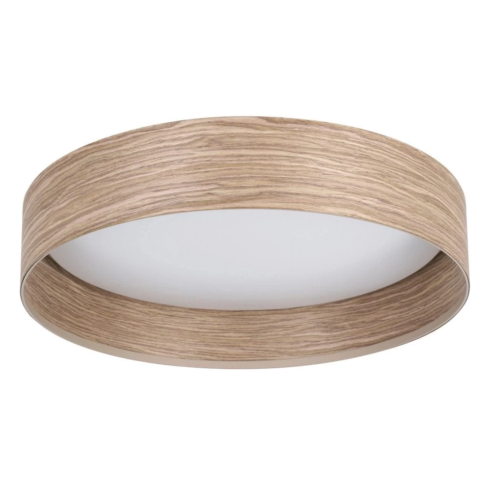 Eglo Luppineria 380mm 20w LED Ceiling Light In Oak Veneer With White Diffuser 5 Eglo Luppineria 380mm 20w LED Ceiling Light In Oak Veneer With White Diffuser - Image 3