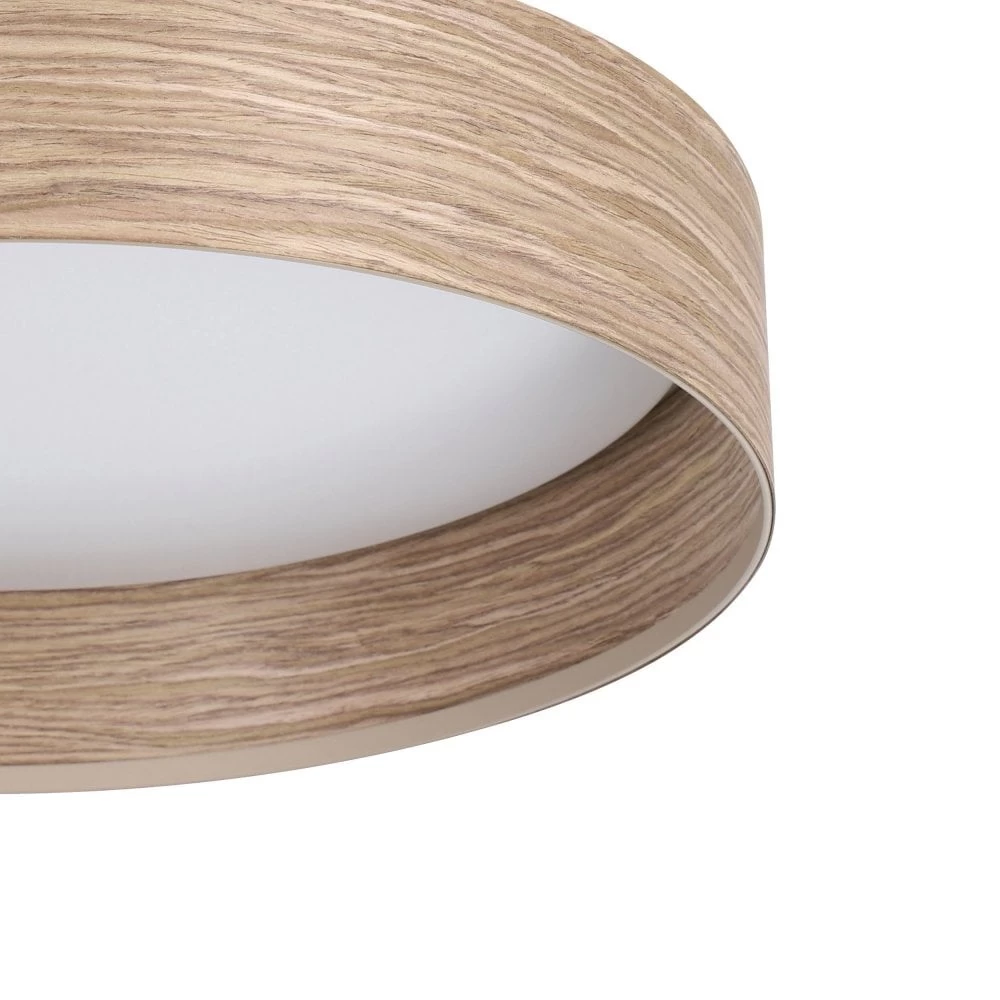 Eglo Luppineria 380mm 20w LED Ceiling Light In Oak Veneer With White Diffuser 6 Eglo Luppineria 380mm 20w LED Ceiling Light In Oak Veneer With White Diffuser - Image 4