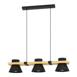 Eglo Maccles Three Lamp Linear Pendant In Black With Wood Detailing 10 Eglo Maccles Three Lamp Linear Pendant In Black With Wood Detailing -Eglo eglo maccles three lamp linear pendant in black with wood detailing p23848 91599 image