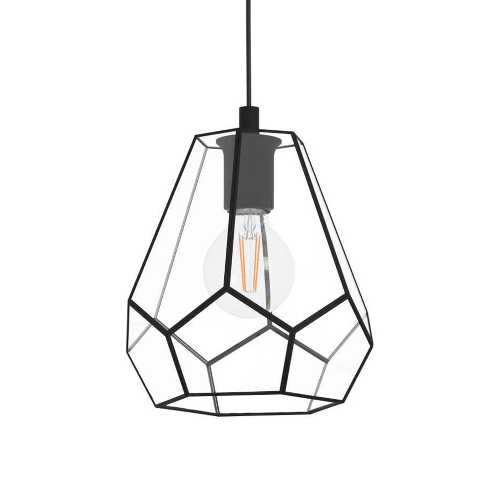 Eglo Mardyke Single Pendant In Black With Clear Terrarium Glass 5 Eglo Mardyke Single Pendant In Black With Clear Terrarium Glass - Image 3