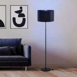 Eglo Maserlo 1 Black Floor Lamp With A Black Shade -Eglo eglo maserlo 1 black floor lamp with a black shade p15720 92423 image