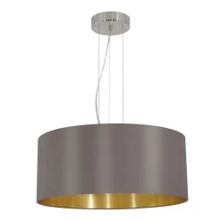Eglo Maserlo Large Cappucino And Gold Fabric Pendant Light -Eglo eglo maserlo large cappucino and gold fabric pendant light p2126 4013 image