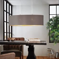 Eglo Maserlo Oval Cappucino And Gold Fabric Pendant Light -Eglo eglo maserlo oval cappucino and gold fabric pendant light p2127 3869 image