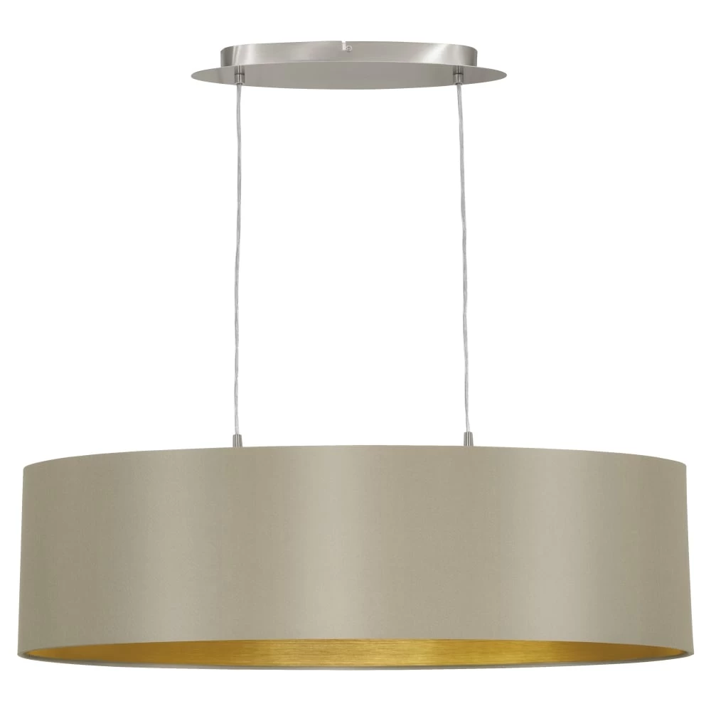 Eglo Maserlo Oval Taupe And Gold Fabric Pendant Light 6 Eglo Maserlo Oval Taupe And Gold Fabric Pendant Light - Image 4