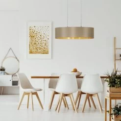 Eglo Maserlo Oval Taupe And Gold Fabric Pendant Light 9 Eglo Maserlo Oval Taupe And Gold Fabric Pendant Light -Eglo eglo maserlo oval taupe and gold fabric pendant light p2120 92147 image
