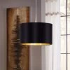 Eglo Maserlo Small Black And Gold Fabric Shade Pendant -Eglo eglo maserlo small black and gold fabric shade pendant p2108 3539 image