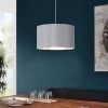 Eglo Maserlo Small Grey And Silver Fabric Pendant Light