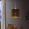 Eglo Maserlo Small Taupe And Gold Fabric Pendant Light -Eglo eglo maserlo small taupe and gold fabric pendant light p2117 92139 image
