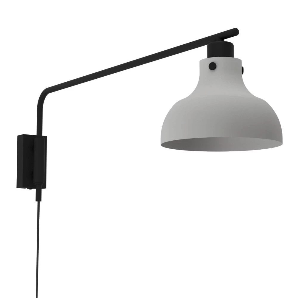 Eglo Matlock Swing Arm Wall Light In A Black And Pale Grey Finish 4 Eglo Matlock Swing Arm Wall Light In A Black And Pale Grey Finish - Image 2