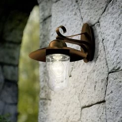 Eglo Milton Outdoor IP44 Antique Brown Galvanised Steel Wall Light