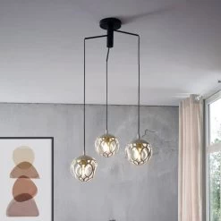 Eglo Mirtazza Black & Champagne Triple Round Pendant