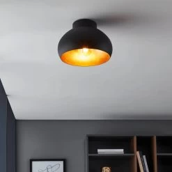 Eglo Mogano 280 Ceiling Light In Black And Gold