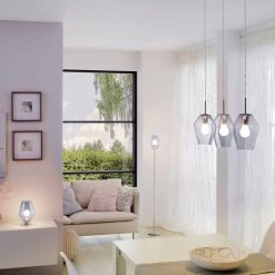 Eglo Murmillo Smoked Glass Triple Bar Pendant Light -Eglo eglo murmillo smoked glass triple bar pendant light p7883 16410 image