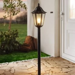 Eglo Navedo Black IP44 Exterior Cast Aluminium Small Post Light