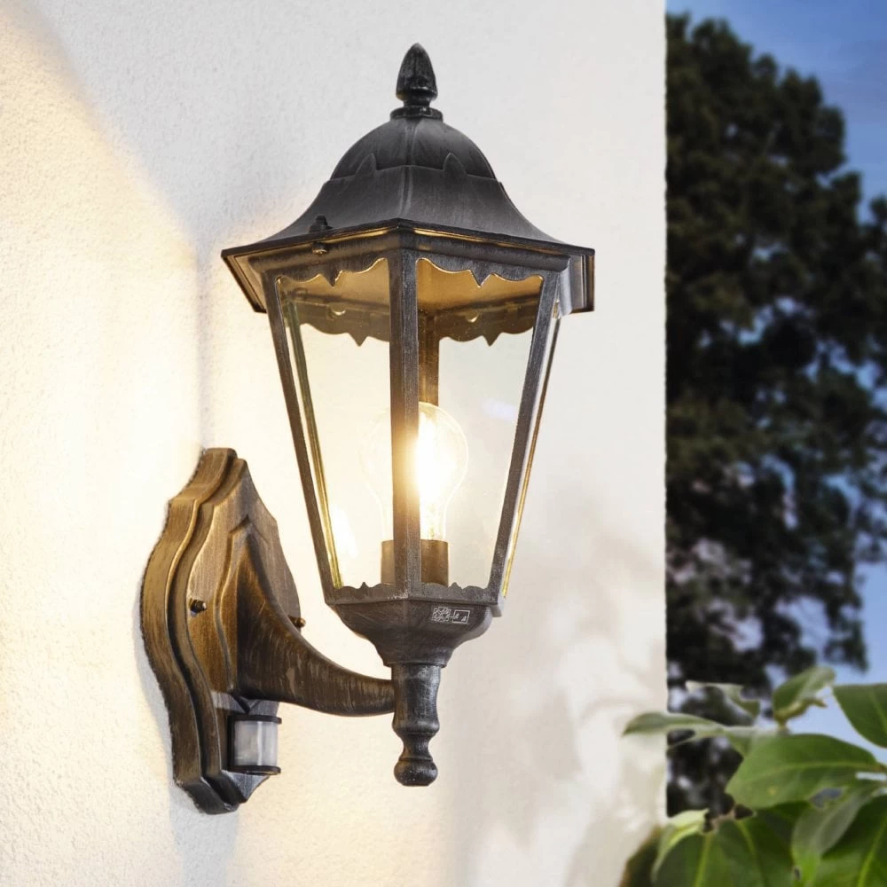 Eglo Navedo PIR Black IP44 Exterior Cast Aluminium Up Wall Light 3 Eglo Navedo PIR Black IP44 Exterior Cast Aluminium Up Wall Light