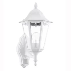 Eglo Navedo PIR White IP44 Exterior Cast Aluminium Up Wall Light