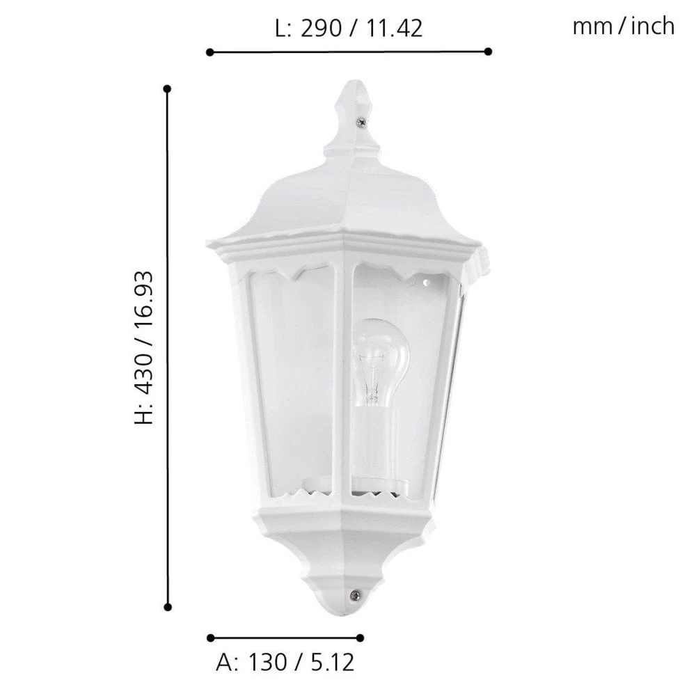 Eglo Navedo White IP44 Exterior Cast Aluminium Wall Light 4 Eglo Navedo White IP44 Exterior Cast Aluminium Wall Light - Image 2