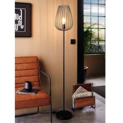 Eglo Newtown Cage Floor Lamp In Black