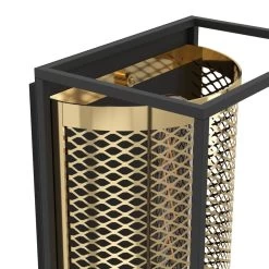 Eglo Nohales Wall Light In Black With Metal Mesh Element In Brass 9 Eglo Nohales Wall Light In Black With Metal Mesh Element In Brass -Eglo eglo nohales wall light in black with metal mesh element in brass p23750 90730 image