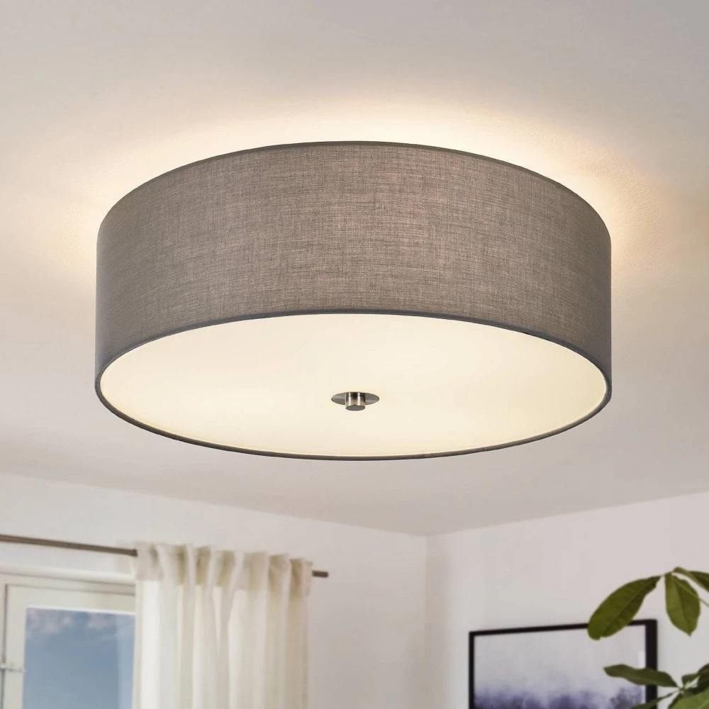 Eglo Pasteri Flush Ceiling Light In Grey 3 Eglo Pasteri Flush Ceiling Light In Grey