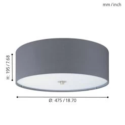 Eglo Pasteri Flush Ceiling Light In Grey 9 Eglo Pasteri Flush Ceiling Light In Grey -Eglo eglo pasteri flush ceiling light in grey p7102 92061 image