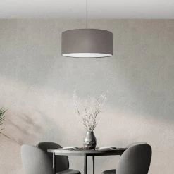 Eglo Pasteri Large Anthracite Brown Fabric Pendant -Eglo eglo pasteri large anthracite brown fabric pendant p2156 92193 image