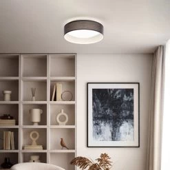 Eglo Pasteri LED Grey Fabric Ceiling Light -Eglo eglo pasteri led grey fabric ceiling light p2153 92094 image