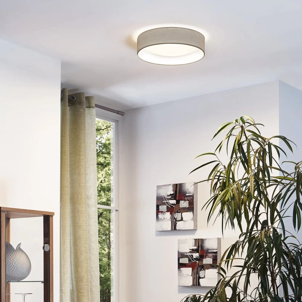 Eglo Pasteri LED Taupe Fabric Ceiling Light 5 Eglo Pasteri LED Taupe Fabric Ceiling Light - Image 3