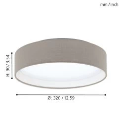 Eglo Pasteri LED Taupe Fabric Ceiling Light 11 Eglo Pasteri LED Taupe Fabric Ceiling Light -Eglo eglo pasteri led taupe fabric ceiling light p2147 92173 image
