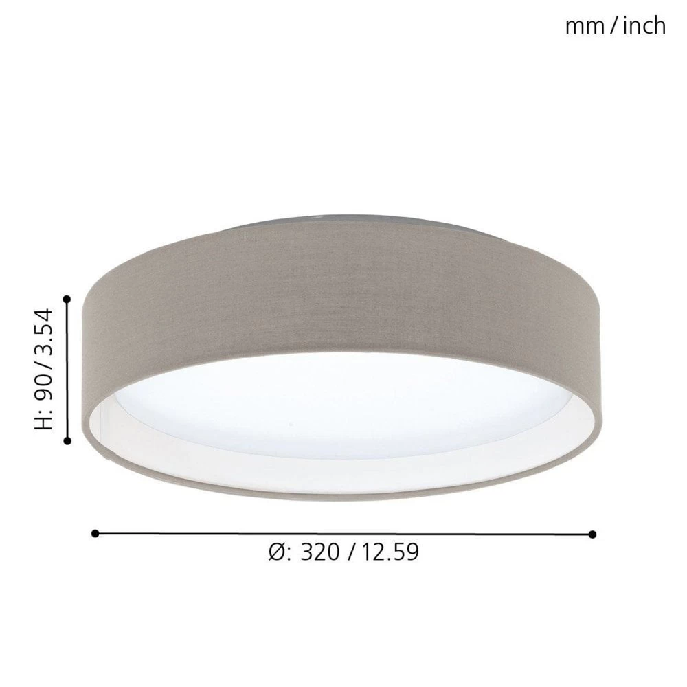 Eglo Pasteri LED Taupe Fabric Ceiling Light 7 Eglo Pasteri LED Taupe Fabric Ceiling Light - Image 5