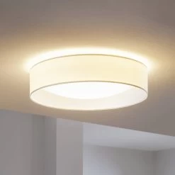 Eglo Pasteri LED White Fabric Flush Ceiling Light