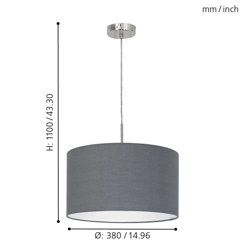 Eglo Pasteri Small Grey And White Pendant Light 6 Eglo Pasteri Small Grey And White Pendant Light - Image 4