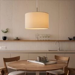 Eglo Pasteri Small White Fabric Pendant Light -Eglo eglo pasteri small white fabric pendant light p2161 92196 image