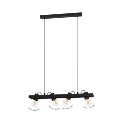 Eglo Plimsoll Four Lamp Linear Pendant In A Black Wooden Frame 8 Eglo Plimsoll Four Lamp Linear Pendant In A Black Wooden Frame -Eglo eglo plimsoll four lamp linear pendant in a black wooden frame p23788 91057 image