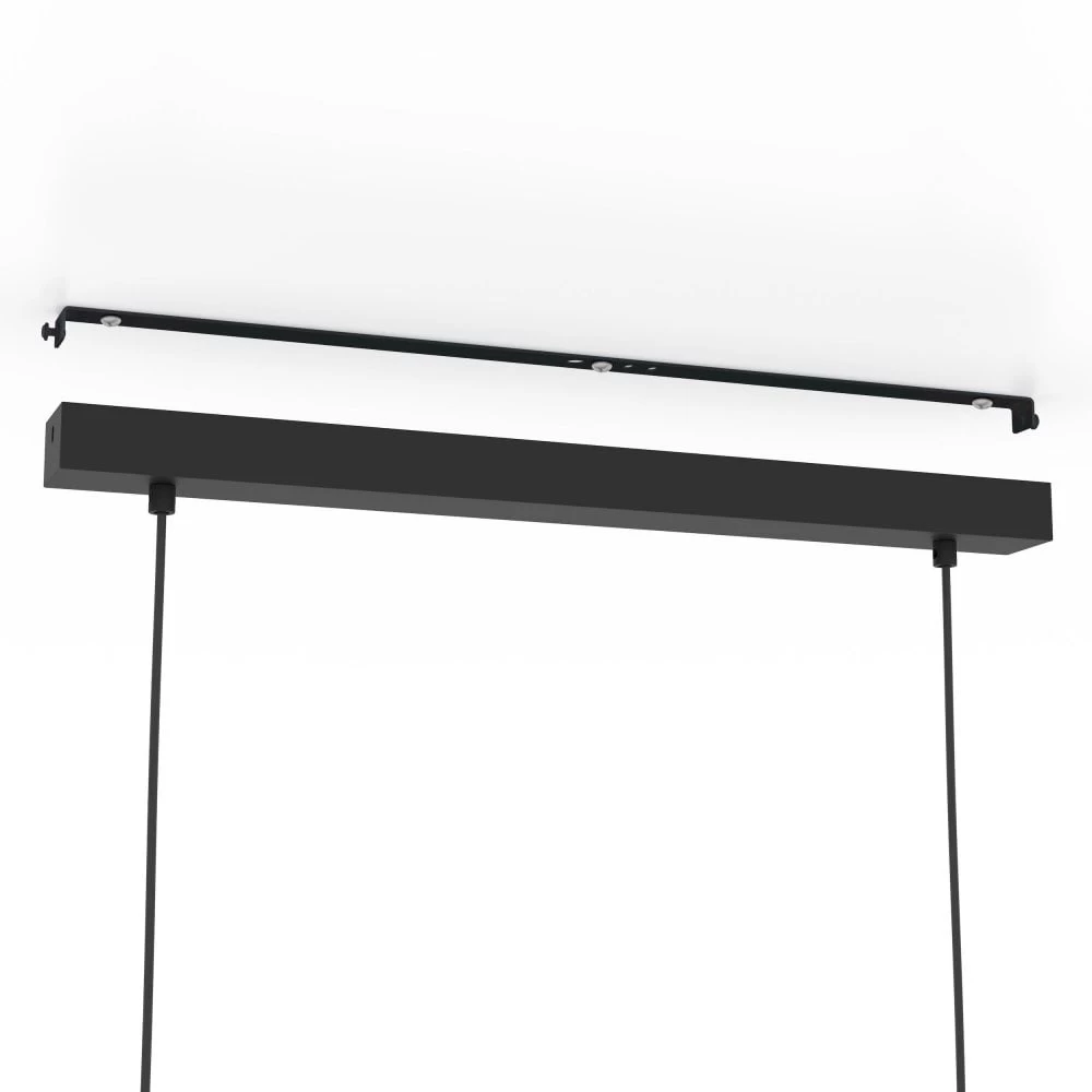 Eglo Plimsoll Four Lamp Linear Pendant In A Black Wooden Frame 6 Eglo Plimsoll Four Lamp Linear Pendant In A Black Wooden Frame - Image 4