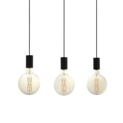 Eglo Pozueta Triple Drop Bar Pendant In Black -Eglo eglo pozueta triple drop bar pendant in black p17572 54876 image