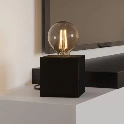 Eglo Prestwick 2 Table Lamp In A Dark Bronze Finish