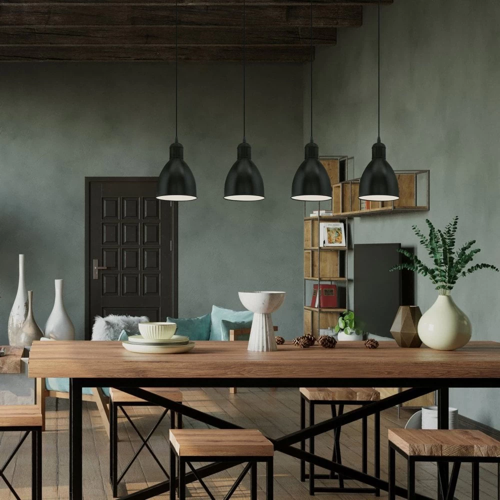 Eglo Priddy Four Drop Bar Pendant Light In Black 5 Eglo Priddy Four Drop Bar Pendant Light In Black - Image 3