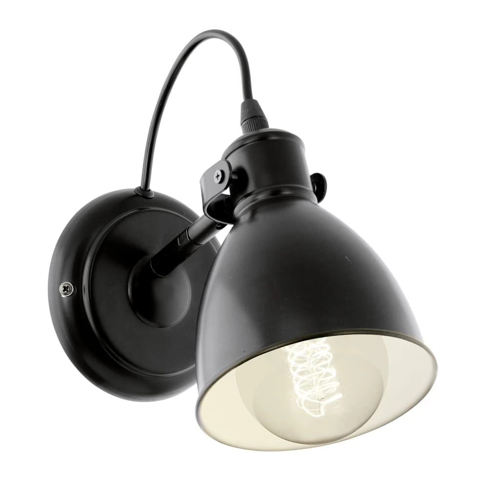 Eglo Priddy Wall Light In Black 4 Eglo Priddy Wall Light In Black - Image 2