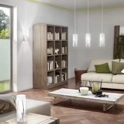 Eglo Rivato Triple White Glass And Chrome Bar Pendant Light -Eglo eglo rivato triple white glass and chrome bar pendant light p1546 4024 image