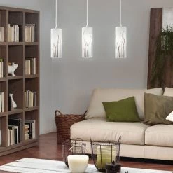 Eglo Rivato Triple White Glass And Chrome Bar Pendant Light -Eglo eglo rivato triple white glass and chrome bar pendant light p1546 85731 image