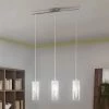 Eglo Rivato Triple White Glass And Chrome Bar Pendant Light