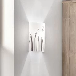 Eglo Rivato White Glass And Chrome Wall Light